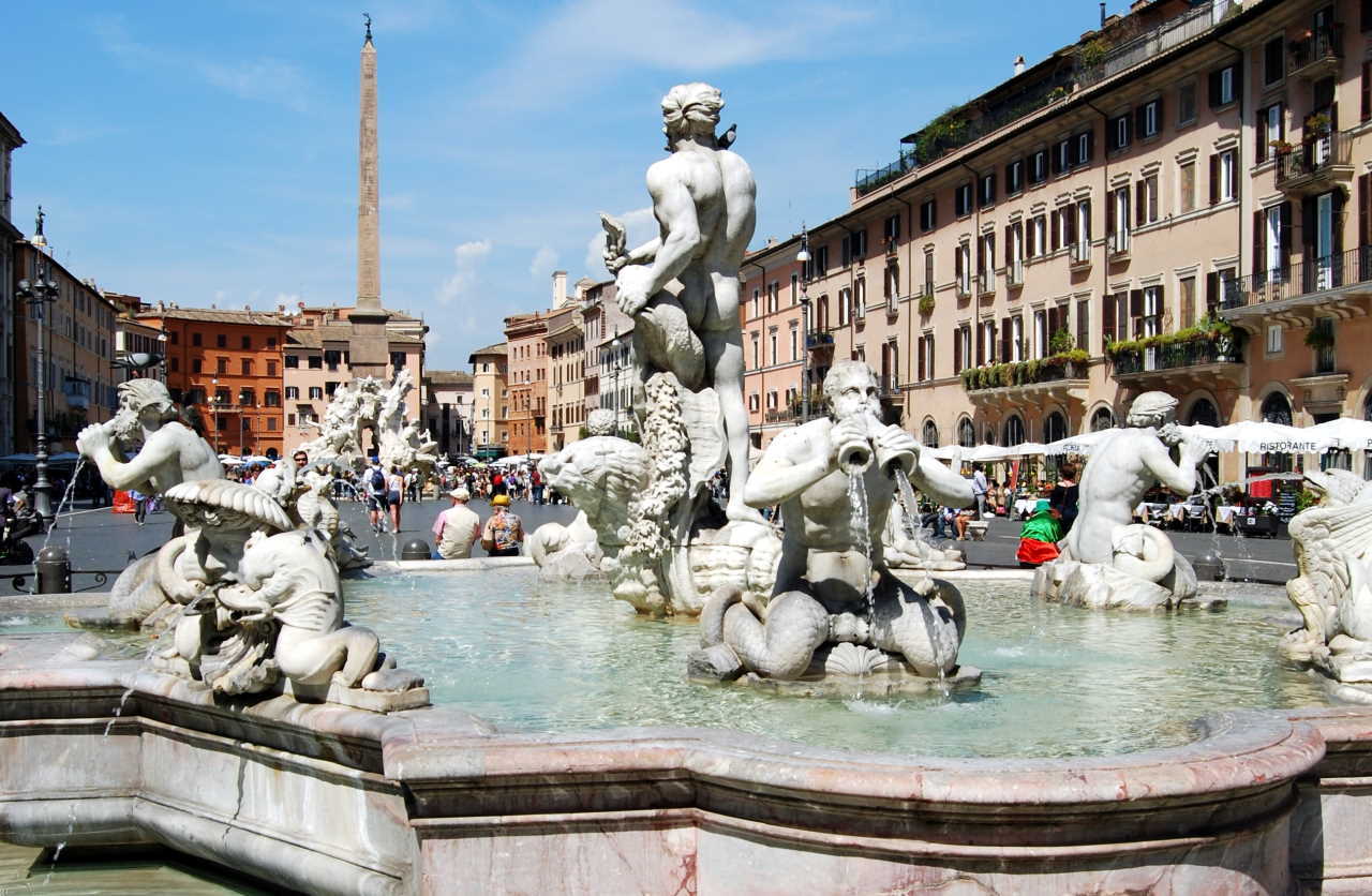 rome italy piazza navona fontana del moro