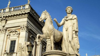 rome italy campidoglio dioscuro