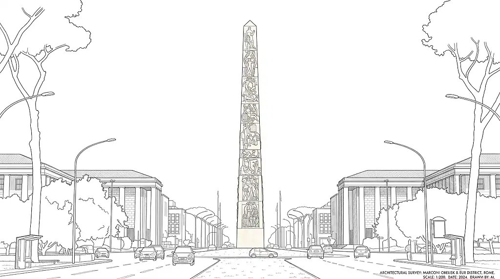 Guglielmo Marconi Obelisk EUR Rome Arturo Dazzi